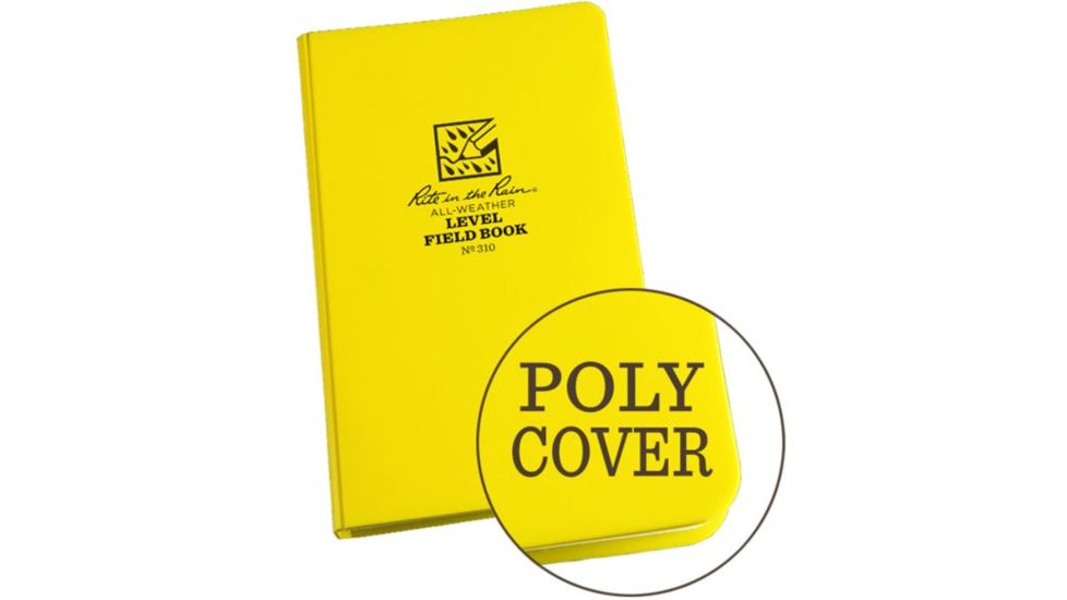Rite in the Rain Bound Book,Poly Cover,4 3/4x7 1/2in,Level,Yellow 310