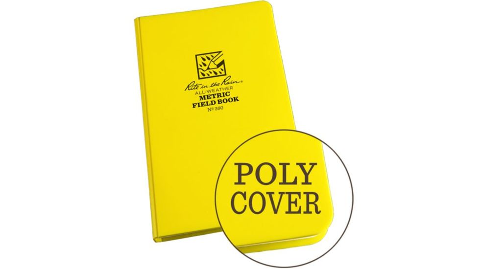 Rite in the Rain Bound Book,Poly Cover,4 3/4x7 1/2in,Metric Field,Yellow 360