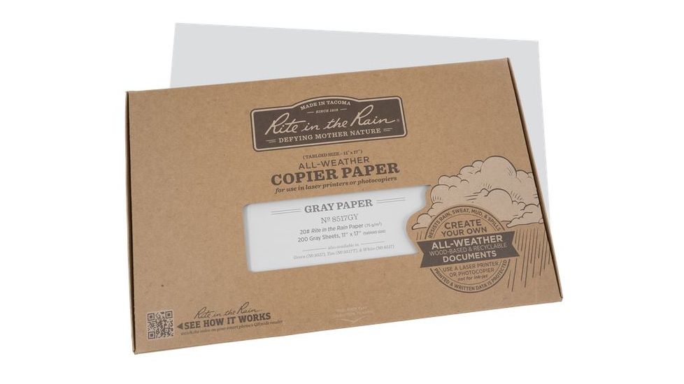 Rite in the Rain Copier Paper,11x17in,200 Sheets,Gray 8517GY