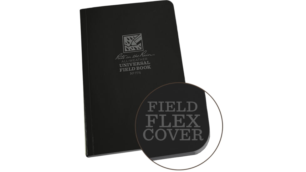 Rite in the Rain Field Flex Bound - Universal - Black, Black, 4 5/8 x 7 1/4 774