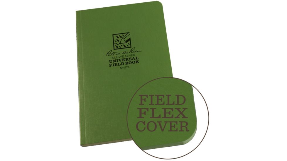 Rite in the Rain Field Flex Bound - Universal - Green, Green, 4 5/8 x 7 1/4 974