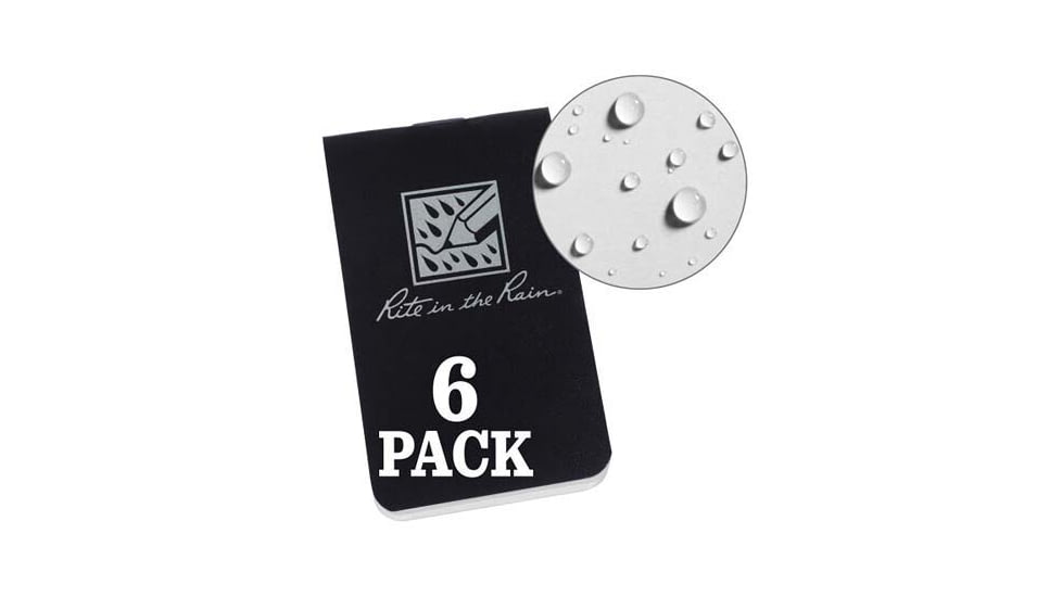 Rite in the Rain Field Flex Stapled Notebook Blank - Black - 6 Pack - OTG771L