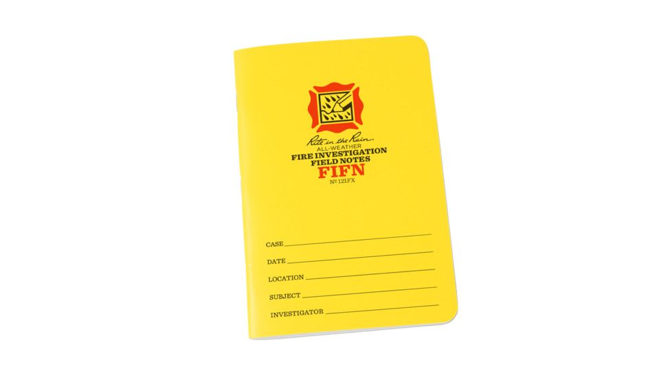 Rite in the Rain Fire Investigation Field Notes, Yellow, 5 1/2 x 8 1/2 121FX