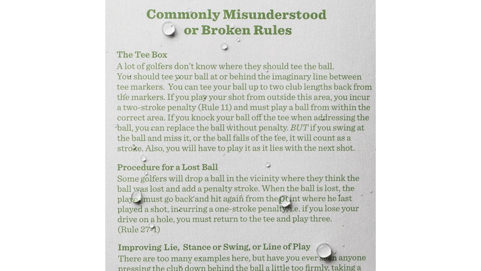 Rite in the Rain Golf Notebook, Green Field-Flex Cover, 4