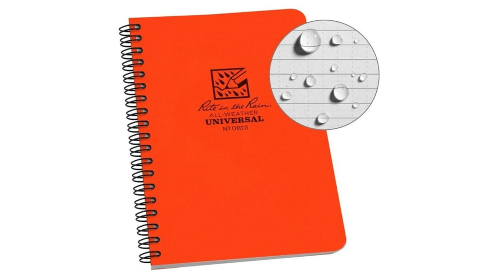Rite in the Rain Large Side Spiral Notebook - Universal Pattern, Orange - OR73-LG