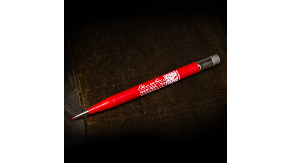 Rite in the Rain Mechanical Pencil,5.75in,Red,1.1mm Red Lead w/7 Leads and 2 Extra Erasers RD99