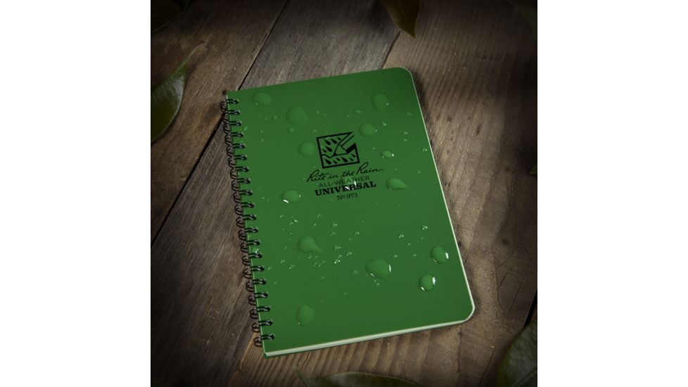 Rite in the Rain Side Spiral - Green, Green, 4 5/8 x7 973