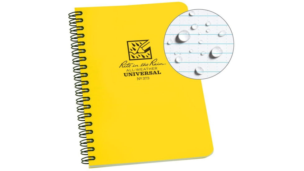 Rite in the Rain Spiral Notebook, Universal, Numbered Pages, Yellow, 373N