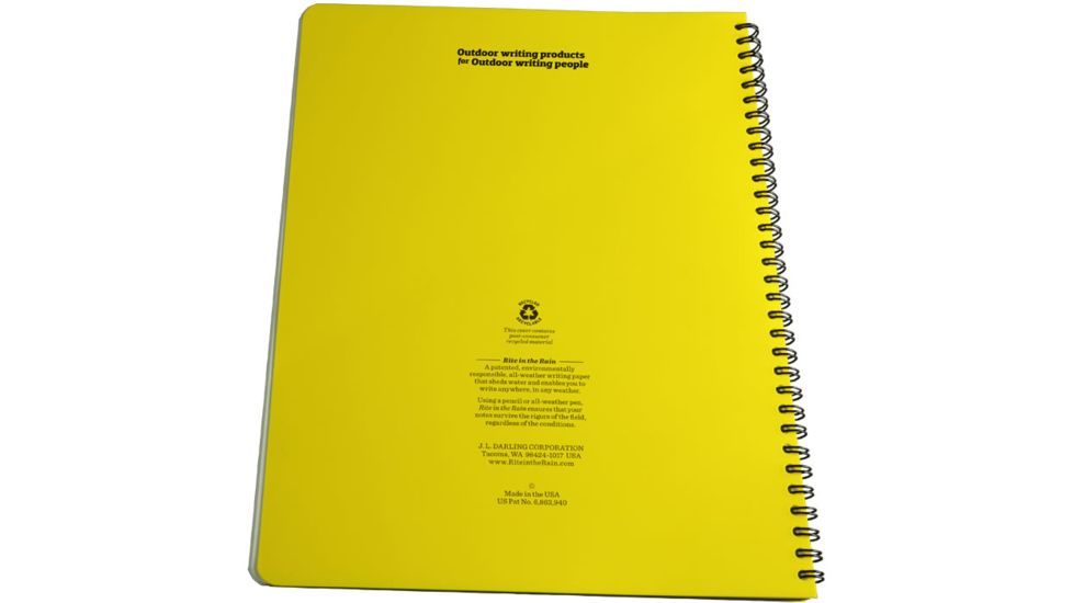 Rite in the Rain Spiral Notebook - Blank, Yellow, 4 5/8 x7 333