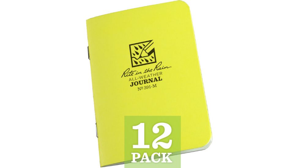 Rite in the Rain STAPLED MINI-NOTEBOOK - JOURNAL, Yellow, 3 1/4 x 4 5/8 391-M