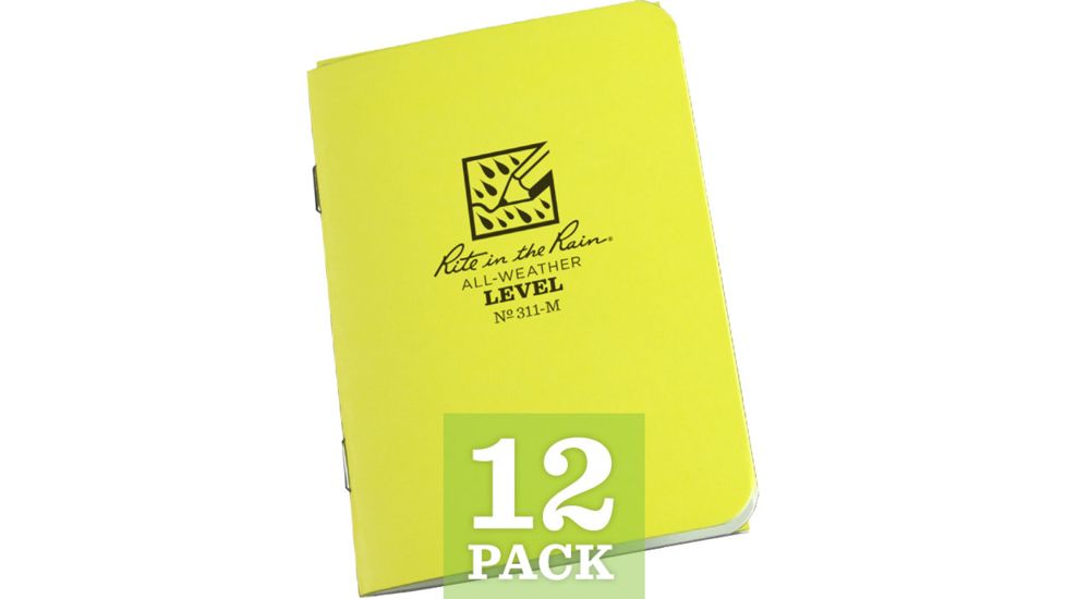 Rite in the Rain STAPLED MINI-NOTEBOOK - LEVEL, Yellow, 3 1/4 x 4 5/8 311-M