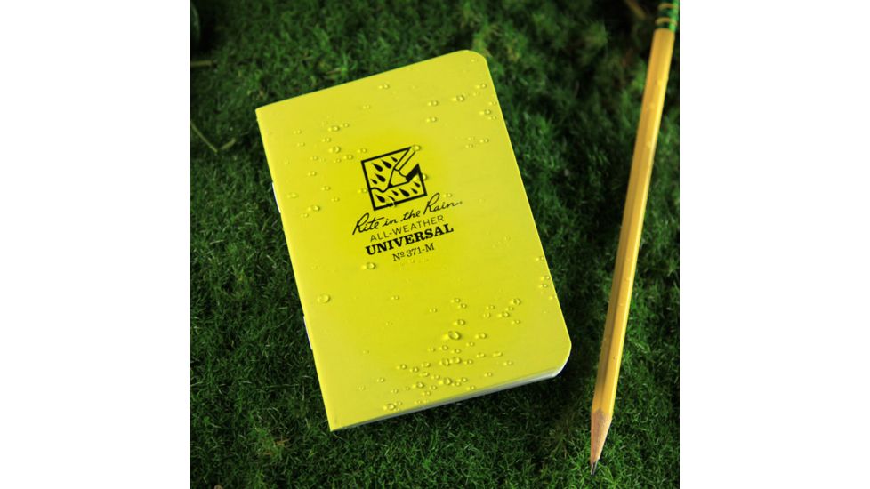 Rite in the Rain STAPLED MINI-NOTEBOOK - UNIVERSAL, Yellow, 3 1/4 x 4 5/8 371-M