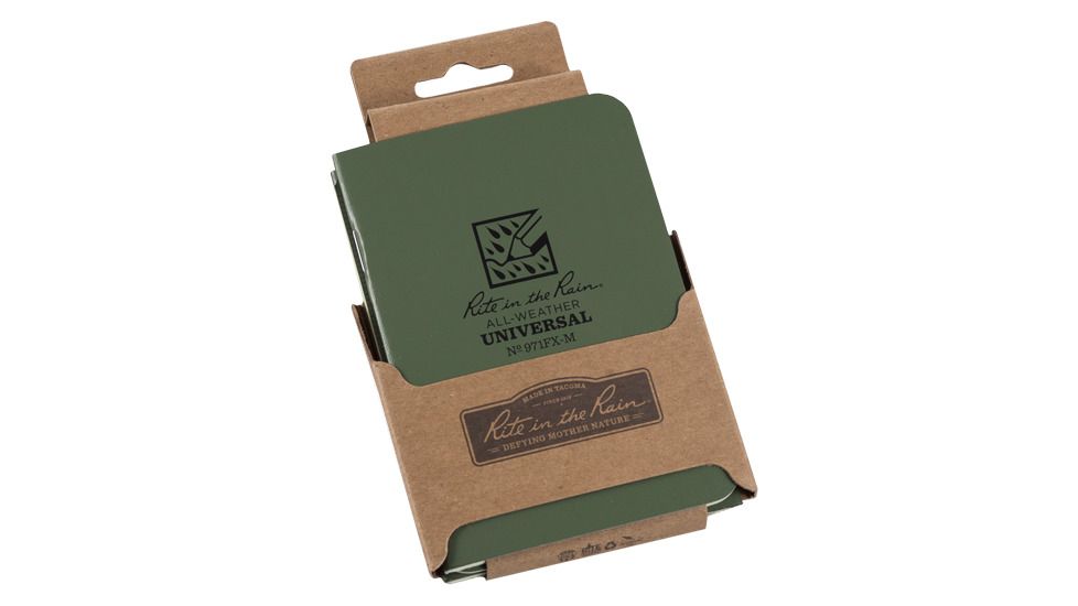 Rite in the Rain Stapled Mini Notebook - Universal - Green - 3 Pack, Green, 3 1/4 x 4 5/8 971FX-M