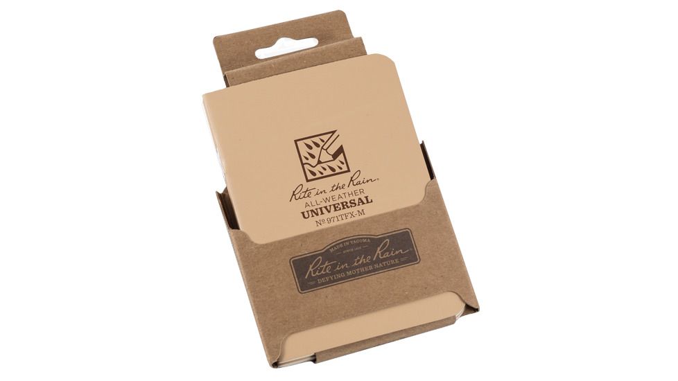 Rite in the Rain Stapled Mini Notebook - Universal - Tan - 3 Pack, Tan, 3 1/4 x 4 5/8 971TFX-M