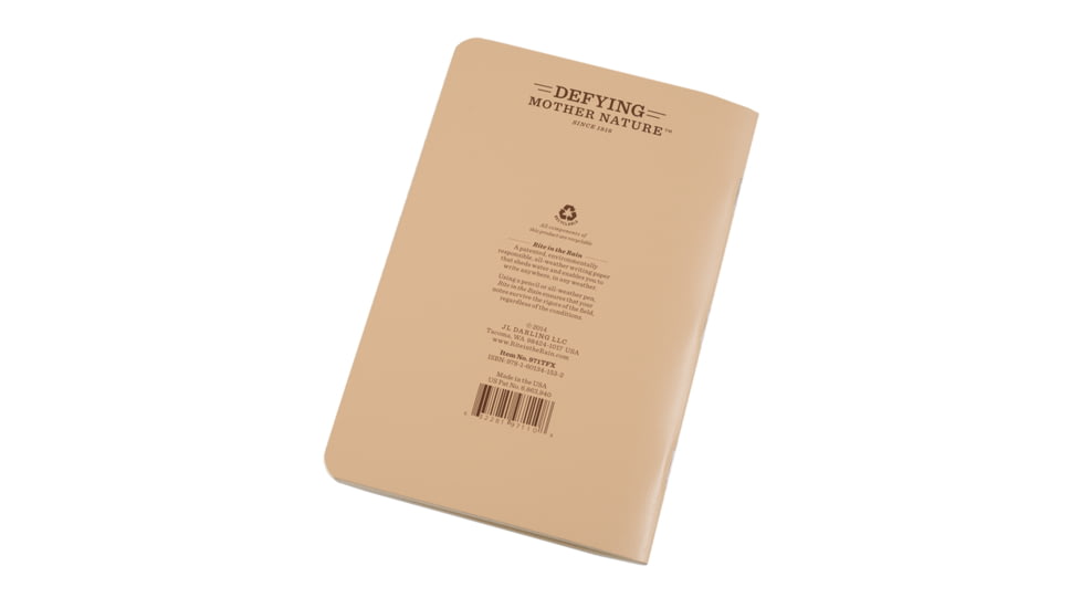 Rite in the Rain Stapled Notebook - Universal - Tan - 3 Pack, Tan, 4/5/8 x 7 971TFX