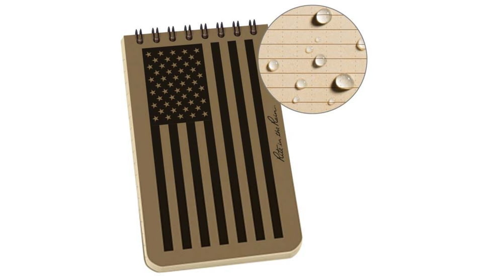 Rite in the Rain Top Spiral Notebook - 3x5, Tan Flag - FL935T