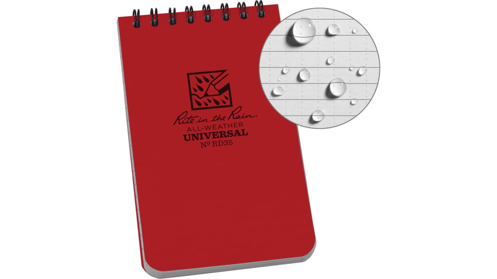 Rite in the Rain Top Spiral Red Notebook 3x5