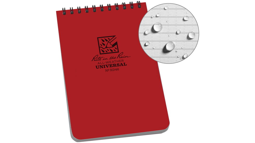 Rite in the Rain Top Spiral Red Notebook 4x6