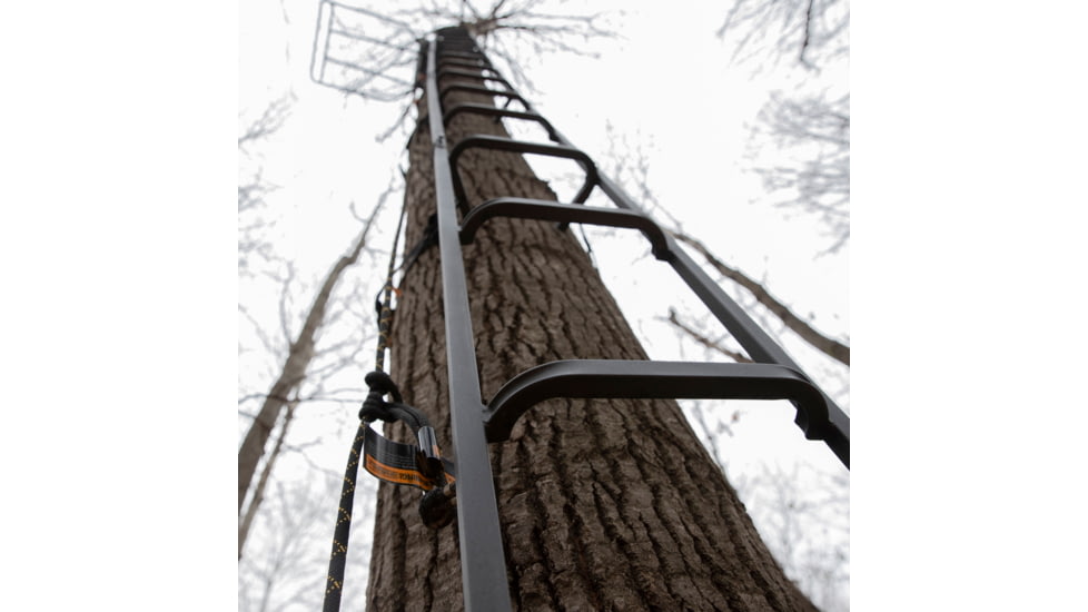 Rivers Edge Treestands Big Foot Tree Ladder W/ Safety Rope, Rivers Edge Grey, 23ft, RE731