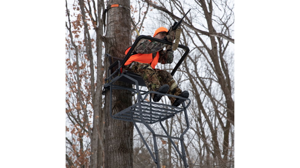 Rivers Edge Treestands Jumbo Jack Ladder Stand, Rivers Edge Grey, 1-Person, RE658