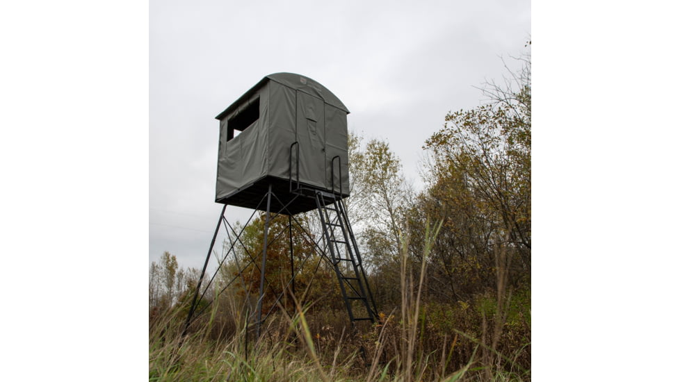 Rivers Edge Treestands Landmark 600 Series Permanent Hunting Blind, Dusty Olive, 6 ft, LM603