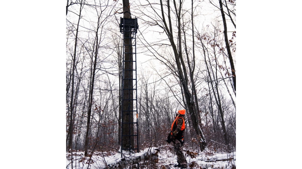 Rivers Edge Treestands Lockdown 21ft Wide 1-Man Treestand, Black, 811603010163