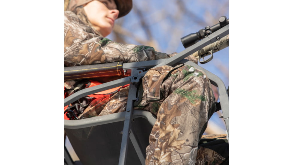 Rivers Edge Treestands Relax 2-Man Ladder Stand, Rivers Edge Grey, 2-Person, RE668