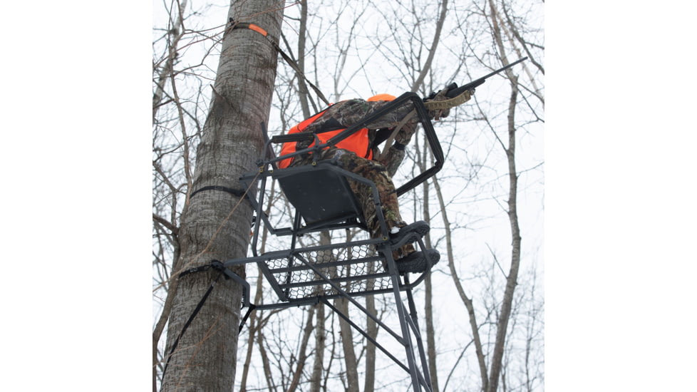 Rivers Edge Treestands Uppercut Ladder Stand, Rivers Edge Grey, 1-Person, RE659