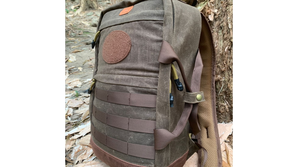 Roaring Fire Dagen Waxed Canvas Backpack, Rustic Brown, 15.75x11.8x3.94 inch, RF-Wax Pack-OD