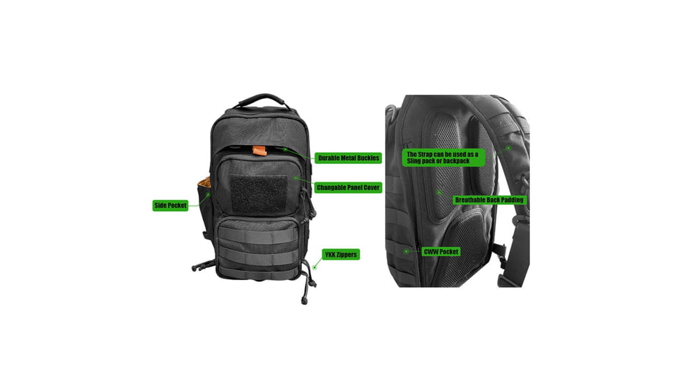 Roaring Fire DarkFire Modular Pack, Black, 13.78x9x3.54 inch, RF-Darkfire-BK