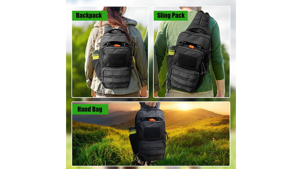 Roaring Fire DarkFire Modular Pack, Black, 13.78x9x3.54 inch, RF-Darkfire-BK