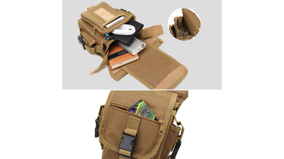 Roaring Fire Drop Leg Bag, Waist Pack, FDE, 5x11.8x6 inch, RF010 DT