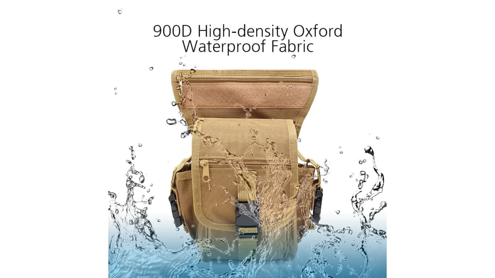 Roaring Fire Drop Leg Bag, Waist Pack, FDE, 5x11.8x6 inch, RF010 DT