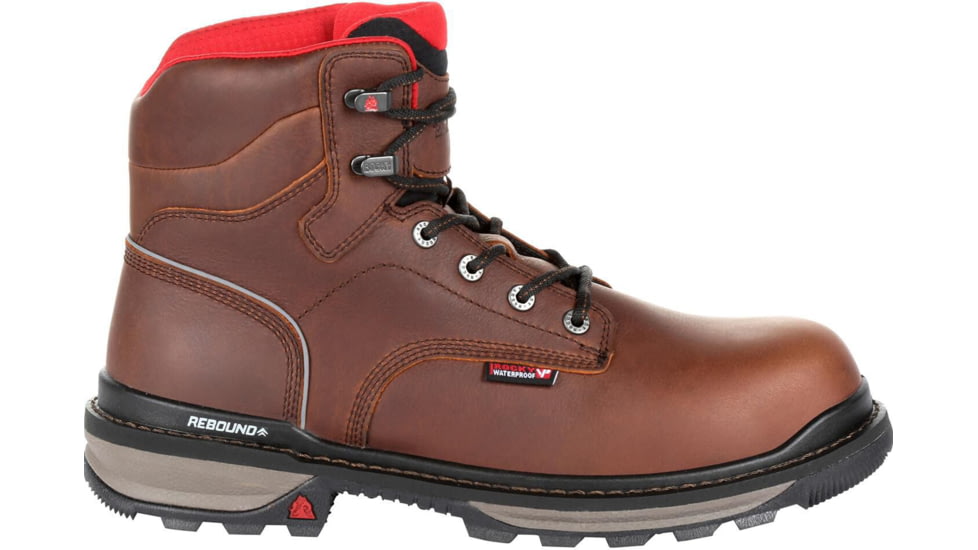 Rocky Boots Rams Horn Full-grain Leather Waterproof Composite Toe Work Boot - Men's, 9 US, Medium, Dark Brown, RKK0257-M-9
