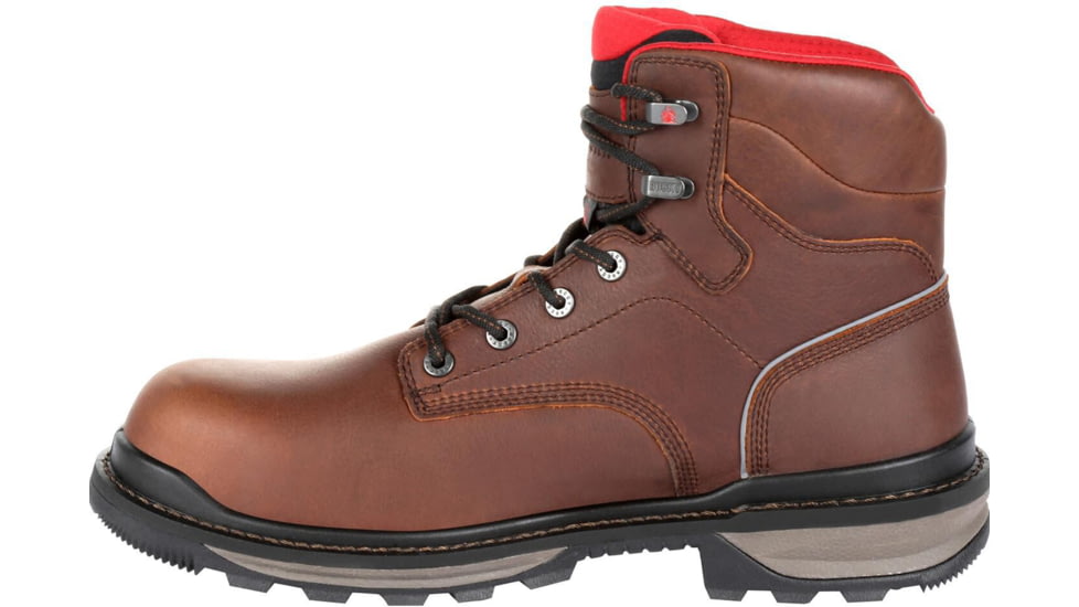 Rocky Boots Rams Horn Full-grain Leather Waterproof Composite Toe Work Boot - Men's, 9 US, Medium, Dark Brown, RKK0257-M-9