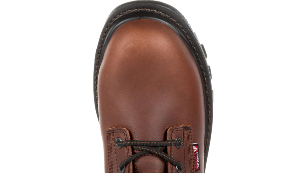 Rocky Boots Rams Horn Full-grain Leather Waterproof Composite Toe Work Boot - Men's, 9 US, Medium, Dark Brown, RKK0257-M-9