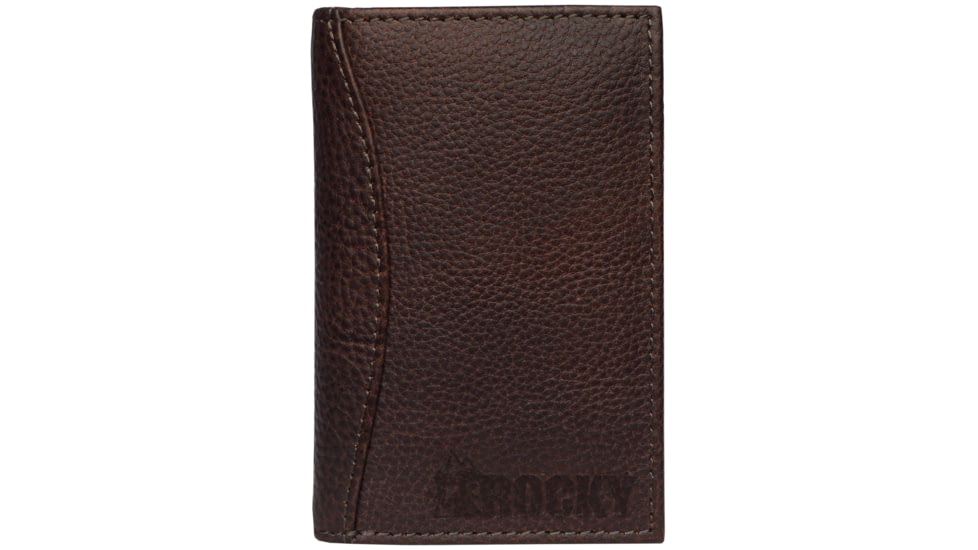 Rocky Heavy Pebble Leather Trifold Wallet, Brown, RY6013-200