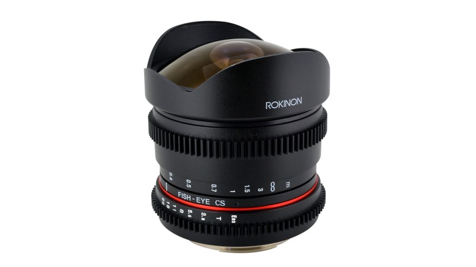 Rokinon 8mm T3.8 Cine Fisheye Camera Lens for Canon EF Mount, Black RK8MV-C