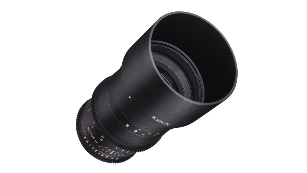 Rokinon Cine DS 135mm T2.2 Telephoto Cine Camera Lens for Canon EF, Black DS135M-C