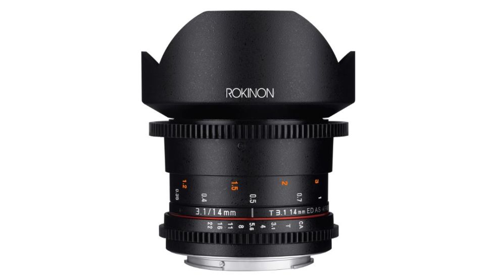 Rokinon DS 14mm T3.1 Cine Camera Lens for Canon EF, Black DS14M-C