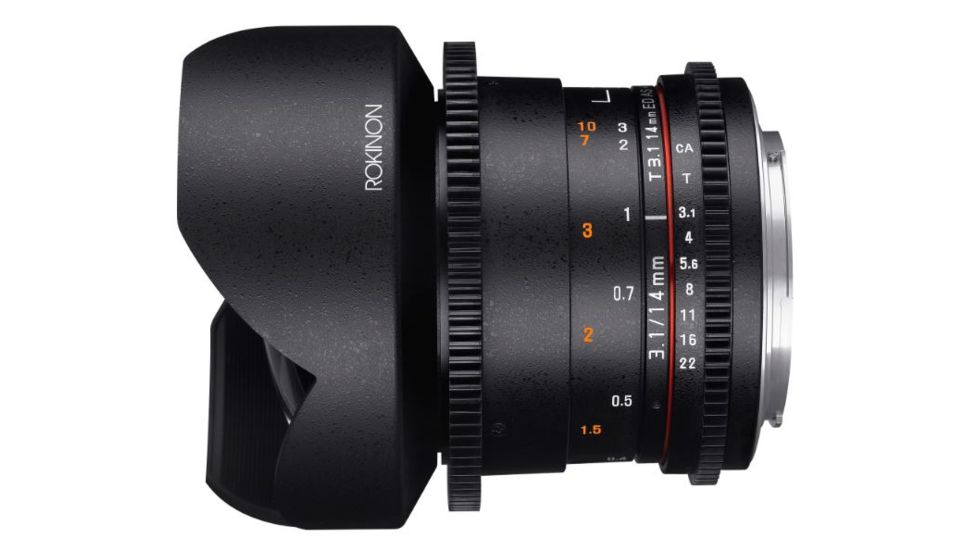 Rokinon DS 14mm T3.1 Cine Camera Lens for Canon EF, Black DS14M-C