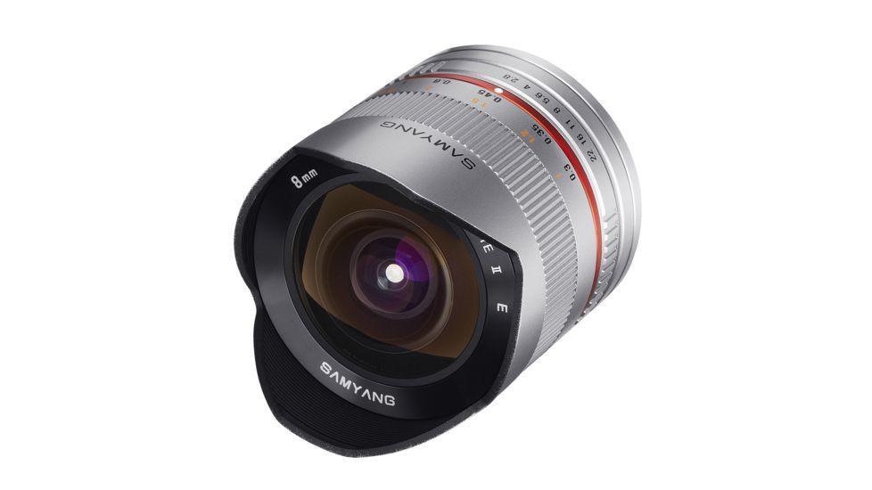 Rokinon Series 2 8mm F2.8 UMC Ultra Wide Angle Fisheye Camera Lens for Fuji X Mount (Silver) RK8MS-FX