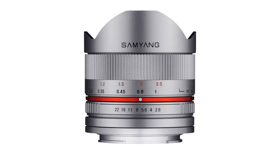 Rokinon Series 2 8mm F2.8 UMC Ultra Wide Angle Fisheye Camera Lens for Fuji X Mount (Silver) RK8MS-FX