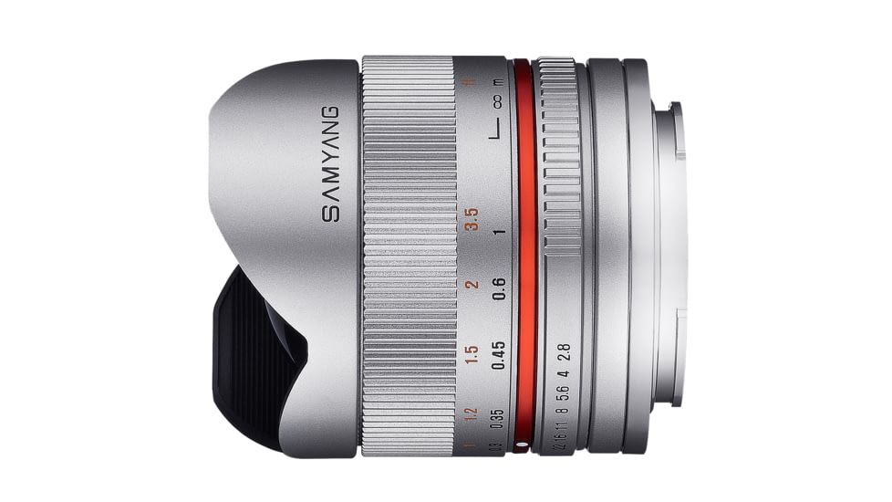 Rokinon Series 2 8mm F2.8 UMC Ultra Wide Angle Fisheye Camera Lens for Fuji X Mount (Silver) RK8MS-FX