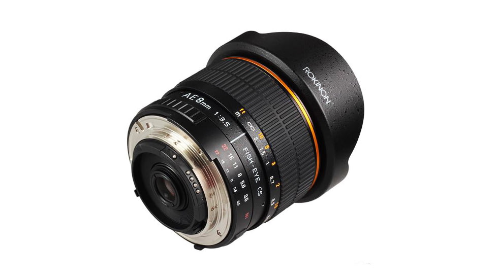 Rokinon 8mm F3.5 Fisheye Camera Lens for Nikon AE with Automatic Chip, Black AE8M-N