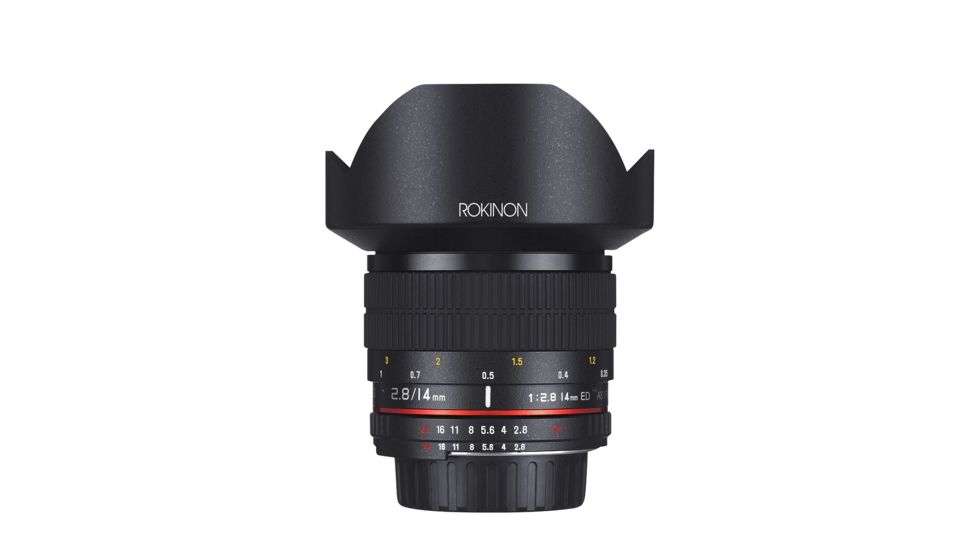 Rokinon 14mm F2.8 IF ED Super Wide Angle Camera Lens for Nikon AE with Automatic Chip, Black FE14MAF-N