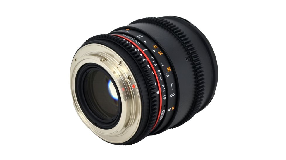Rokinon 85mm T1.5 Cine Aspherical Camera Lens for Canon EF Mount, Black CV85M-C