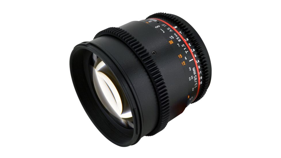 Rokinon 85mm T1.5 Cine Aspherical Camera Lens for Canon EF Mount, Black CV85M-C