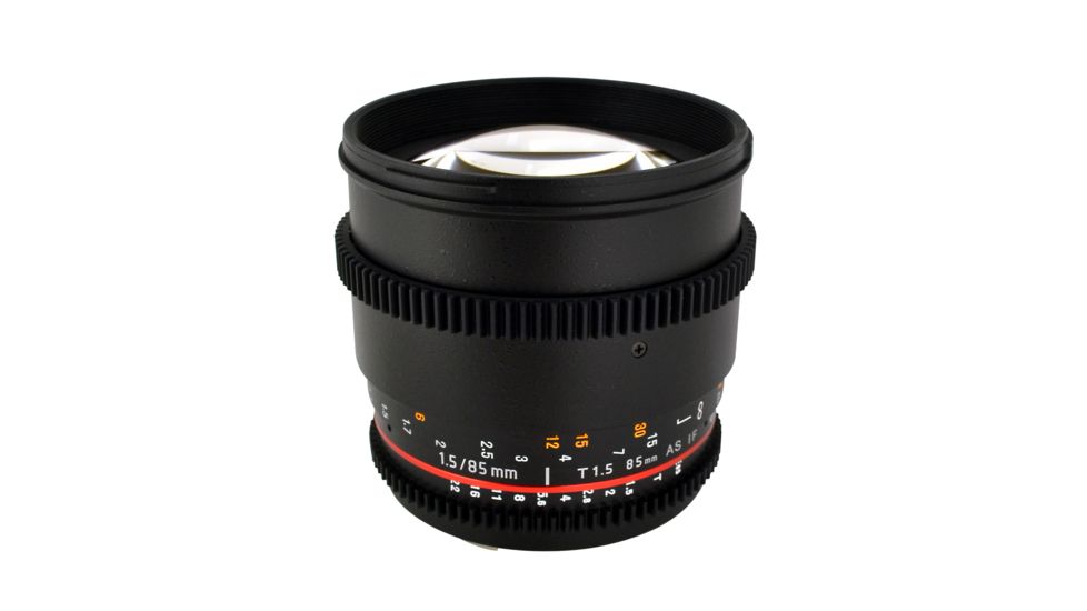 Rokinon 85mm T1.5 Cine Aspherical Camera Lens for Canon EF Mount, Black CV85M-C