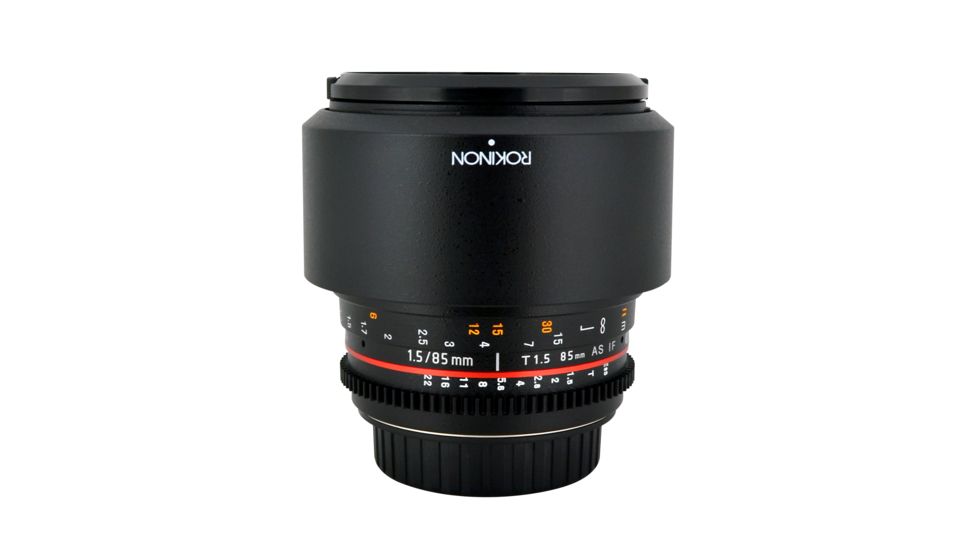 Rokinon 85mm T1.5 Cine Aspherical Camera Lens for Canon EF Mount, Black CV85M-C